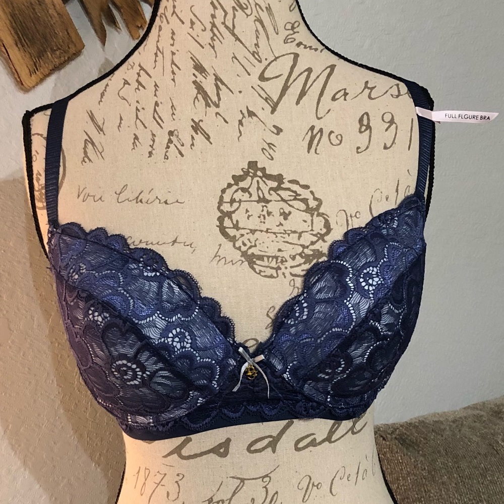 4[Daisy Fuentes] NWOT! Blue lace padded push up